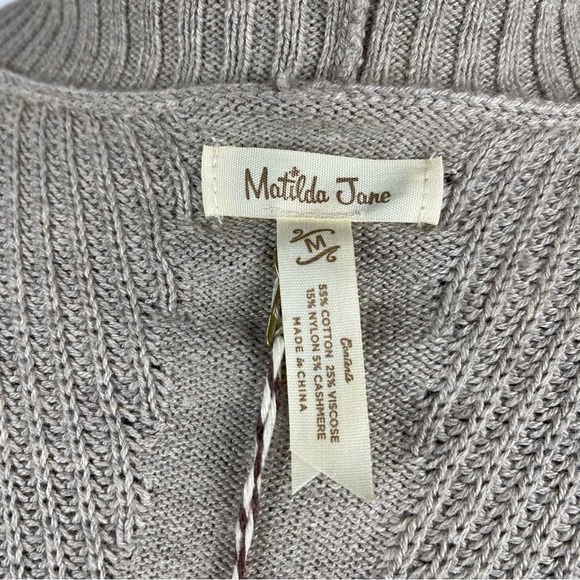 MATILDA JANE LETS GETAWAY WHEAT CASHMERE BLEND KNIT CARDIGAN SWEATER - Picture 13 of 14